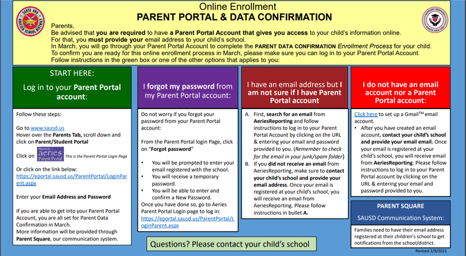Parent portal